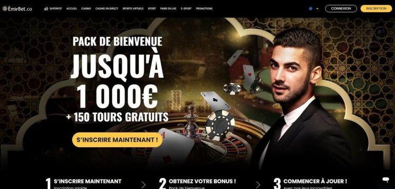Emirbet Casino page accueil